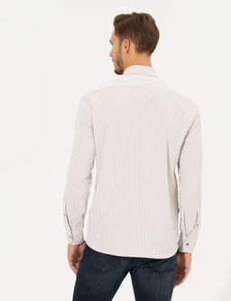 Bej Slim Fit Uzun Kollu G_mlek
