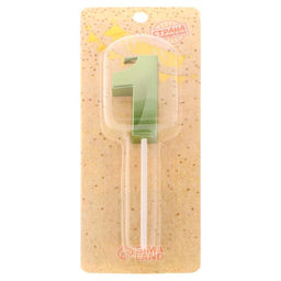 Свеча в торт на шпажке «Цифра 1», зеленая, 5 см