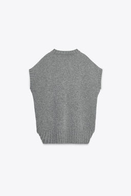 OVERSIZE WOOL-BLEND KNIT WAISTCOAT - Zara фото 6