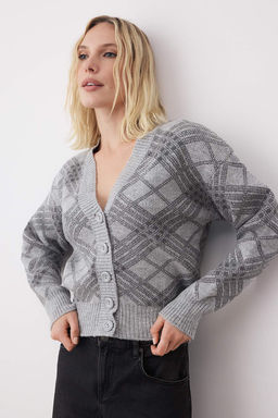 Murdum Yumusak Dokulu Baklava Desenli V Yaka Triko H?rka TWOAW26HI00229 - Trendyolmilla фото 5