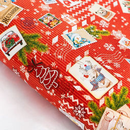 Цена за 10 шт. Упаковочная бумага на Новый год Почтовые открытки, 70 х 100 см, глянцевая
