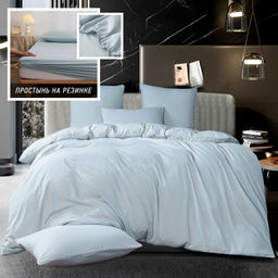 Комплект постельного белья Однотонный Сатин на резинке CSR058 160*200*35 Евро 4 Наволочки