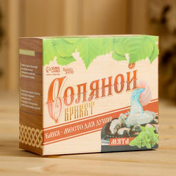 Соляной брикет набор для бани «Баня - место для души», мята