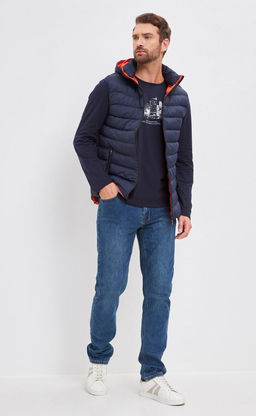 Лонгслив мужской с принтом F021-1001-430 темно-синий - Fine joyce фото 9