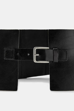 TEXTURED LEATHER OBI BELT - Zara фото 6