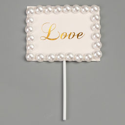 Топпер Любовь, прямоугольник с бусинами