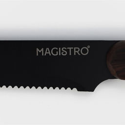 Нож кухонный для мяса Magistro Dark wood, длина лезвия 12,7 см, цвет чёрный  фото 4