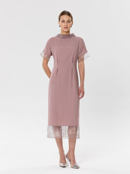 Платье с отделкой из органзы