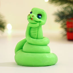 Фигурное мыло Змейка Ёлочка зеленое, 60г