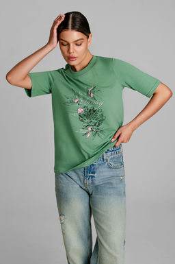 Арт. 31160 Футболка женская 44-52 (5 шт) Цвет:изумруд