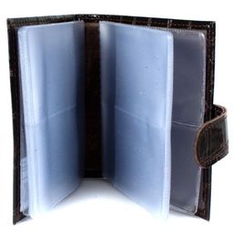 Визитница Croco-В-203 (с хляст, 2х-рядная, 32карточки) натуральная кожа коричневый скат (99) 213700  фото 3