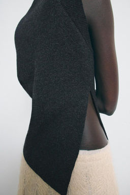 WOOL SLEEVELESS JUMPER WITH SIDE PLEATS - Zara фото 6
