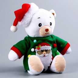 Мягкая игрушка Мишка Лаппи, новогодняя, в зелёной кофте на липучке, 22 см