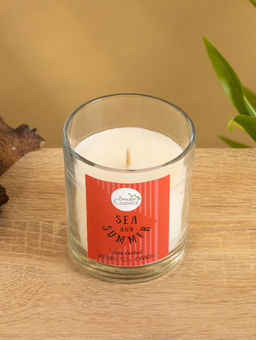 Свеча с кристаллом внутри Sea and Summer Jade orchid, 120 г, соевый воск, орхидея