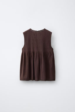 BLUSA PUNTILLA JARETAS / Marr?n oscuro - Zara фото 3