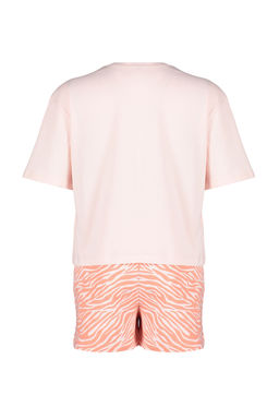 Trendyolmilla Pembe %100 Pamuklu Zebra Bask?l? Sortlu Orme Pijama Tak?m? THMSS24PT00042  фото 8