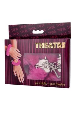 Наручники TOYFA Theatre, меховые, розовые, 28 см.