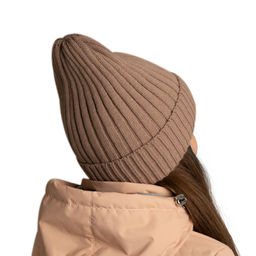 Шапка "Трюфель" с флисовым подкладом и светоотражающим шевроном. Цвет: светло-бежевый