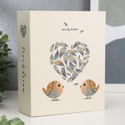 Фотоальбом на 100 фото 10×15 см «Птенчики и сердечко из листьев», 18×14×5 см