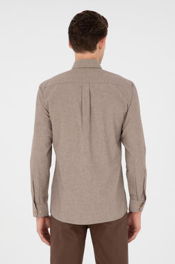 Мужская рубашка светло-коричневого цвета с длинным рукавом Неожиданная скидка в корзине - U.s. polo assn фото 5