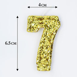 Цена за 2 шт. Свеча в торт «Цифра 7», золотая, 6.5 см