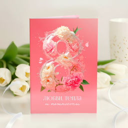 Открытка 4 шоколадки "8 (любви, тепла и нежности)"