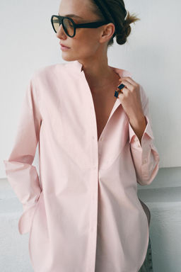 ASYMMETRIC POPLIN SHIRT ZW COLLECTION - Zara фото 8