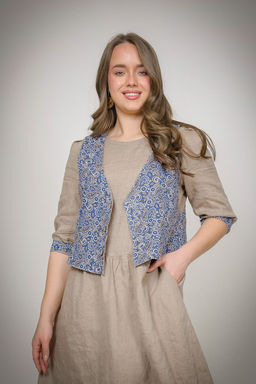 Двухсторонний жилет 100% лен