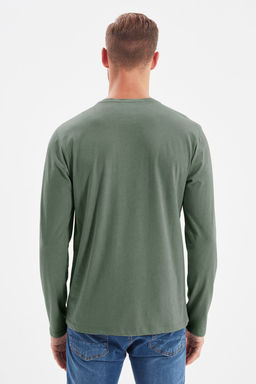 TRENDYOL MAN Siyah Basic Regular/Normal Kesim Bisiklet Yaka Uzun Kollu %100 Pamuk Tok Kumas T-shirt TMNAW21TS0208 - Trendyolmilla фото 41