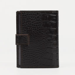 Обложка для документов 3 в 1: для автодокументов, паспорта, купюр на кнопке TEXTURA, коричневая