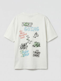 Bisiklet Yaka Bask?l? Erkek ?ocuk Ti??rt