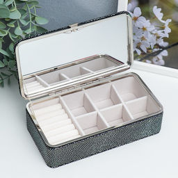 Шкатулка кожзам для украшений Маленькие пятнышки. Синяя голография 6х9,8х18,5 см - Simaland фото 2