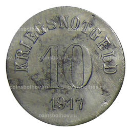Монета 10 пфеннигов 1917 года Германия  Нотгельд  Фюрт