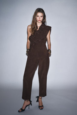 ASYMMETRIC RUFFLE JUMPSUIT