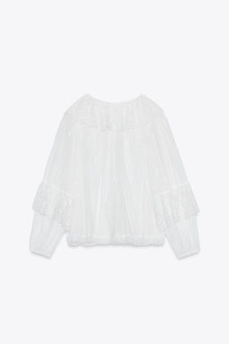 SEMI-SHEER ROMANTIC BLOUSE - Zara фото 7