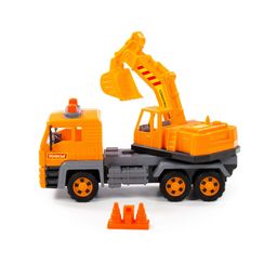 Алмаз, автомобиль-экскаватор инерционный (в сеточке) - Полесье фото 2