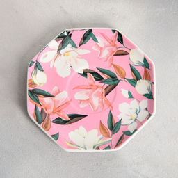 Чайная пара керамическая «Цветы»: кружка 200 мл, блюдце d=13 см