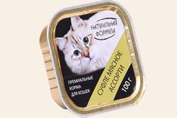 Натур. Формула д/кош. ламис. 100 г. суфле Мяс. ассорти 4607048074541