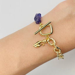 Браслет из Аметиста с цепочкой 18 см