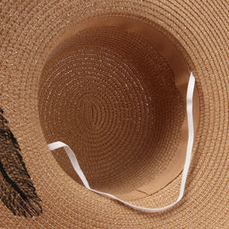 Шляпа женская MINAKU, цвет светло-коричневый, размер 58, принт перо