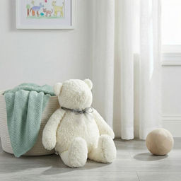 Подушка декоративная арт.4692-09 Медведь ТЕД шерсть белый