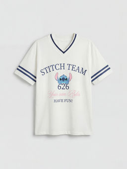 Stitch Bask?l? K?z ?ocuk Ti??rt ve ?ort