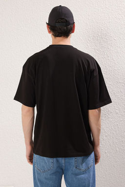 TRENDYOL MAN Beyaz-Siyah Oversize/Genis Kesim 2li Paket Kartal Bask?-Duz %100 Pamuk T-Shirt TMNSS25TS00214 - Trendyolmilla фото 5