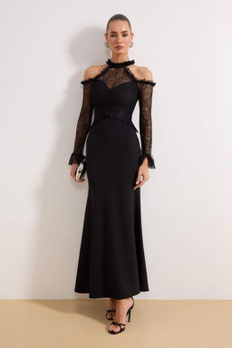 Siyah Dantel Maxi Abiye & Mezuniyet Elbisesi TPRSS26AE00028 - Trendyolmilla фото 2
