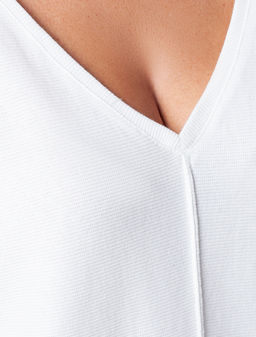 VILATTE / Футболка из премиального хлопка в рубчик  фото 3