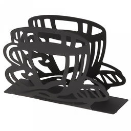 Салфетница металлическая, окрашенная Кофе 13,5х4,5см h9см, цвет - черный матовый (Китай) - Домашняя мода фото 2