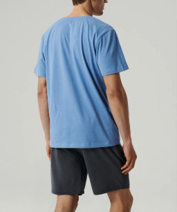 ATLANTIC NMP-379E Пижама мужская Solid голубой + графитовый  фото 3