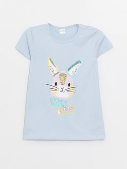 Bisiklet Yaka Bask?l? K?sa Kollu K?z ?ocuk Pijama Tak?m? - Waikiki фото 2