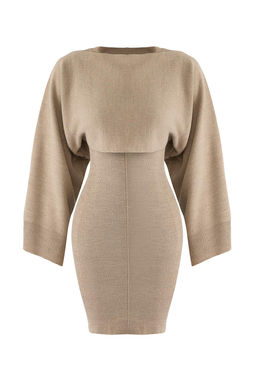 TRENDYOLMILLA Bej Mini Triko Bolero-Elbise Tak?m TWOAW25EL00056  фото 15