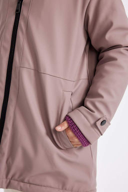 Водоотталкивающий плащ с капюшоном для девочек - Defacto фото 5